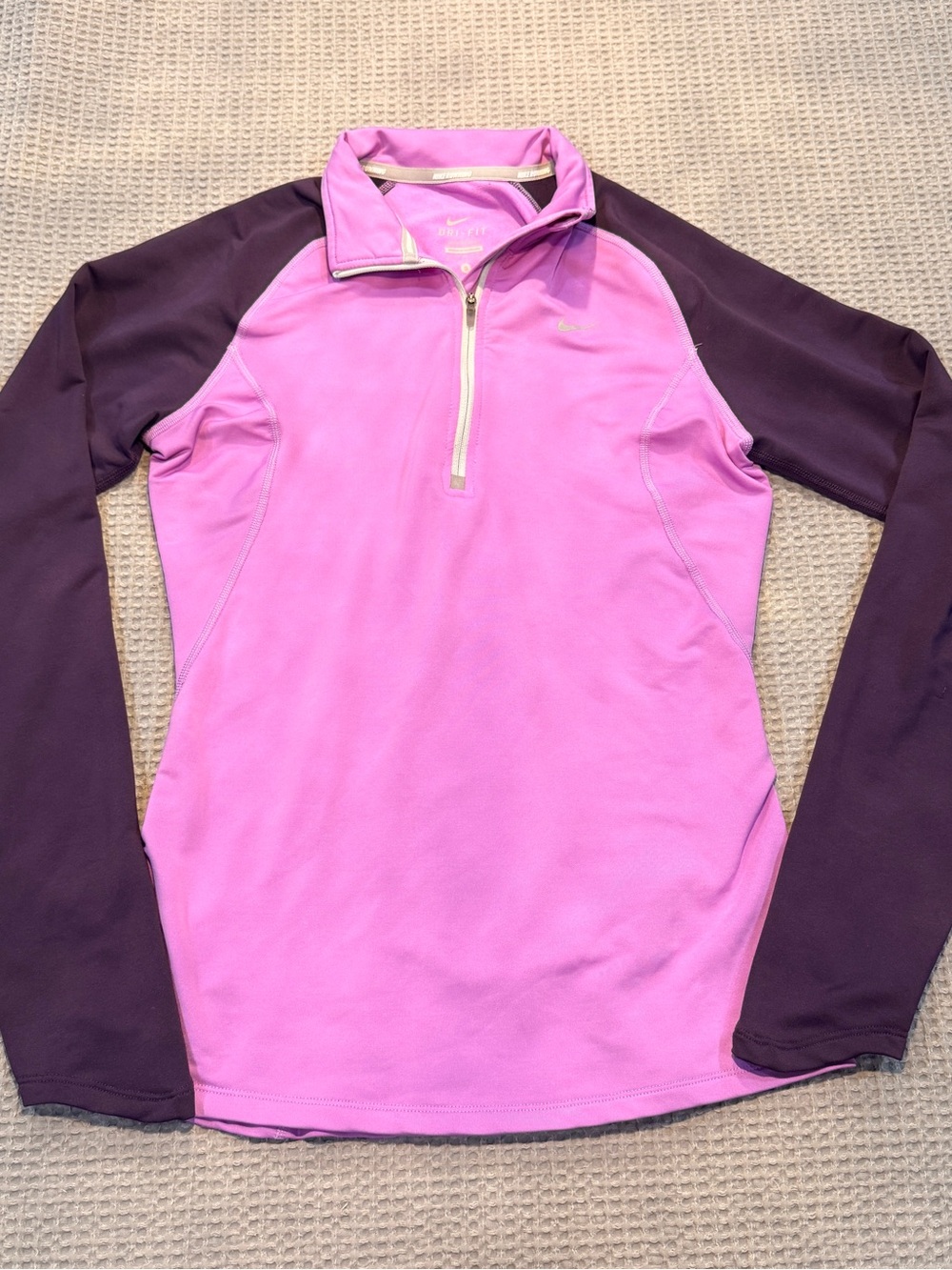 Nike Women's Two-Tone V-Neck Pullover - Pink and Dark Purple